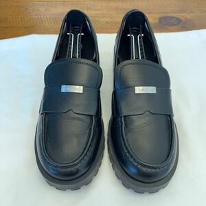 Calvin Klein Lug Sole Loafers Women's Size 10M Black Preppy